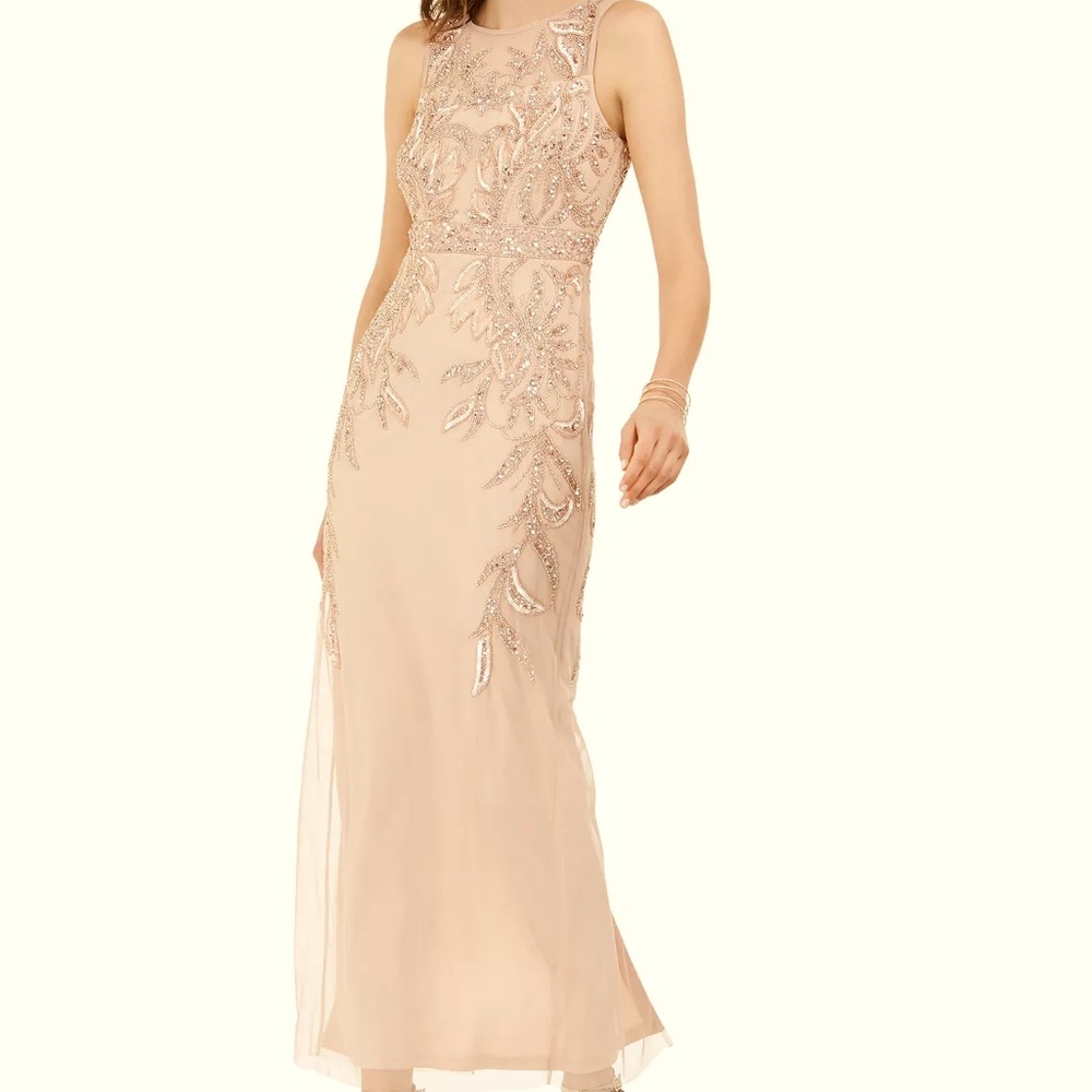 Papell Studio gown, rose gold